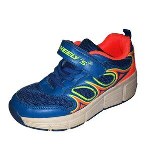 Wheelys Shoes Childrens 3.5 Roller Skate Sneakers Orange Blue Lace Up Hook Loop